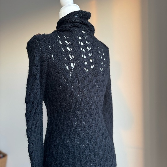 Free People Button Collar Knit Sweater Dress Gray size Small - Picture 6 of 14